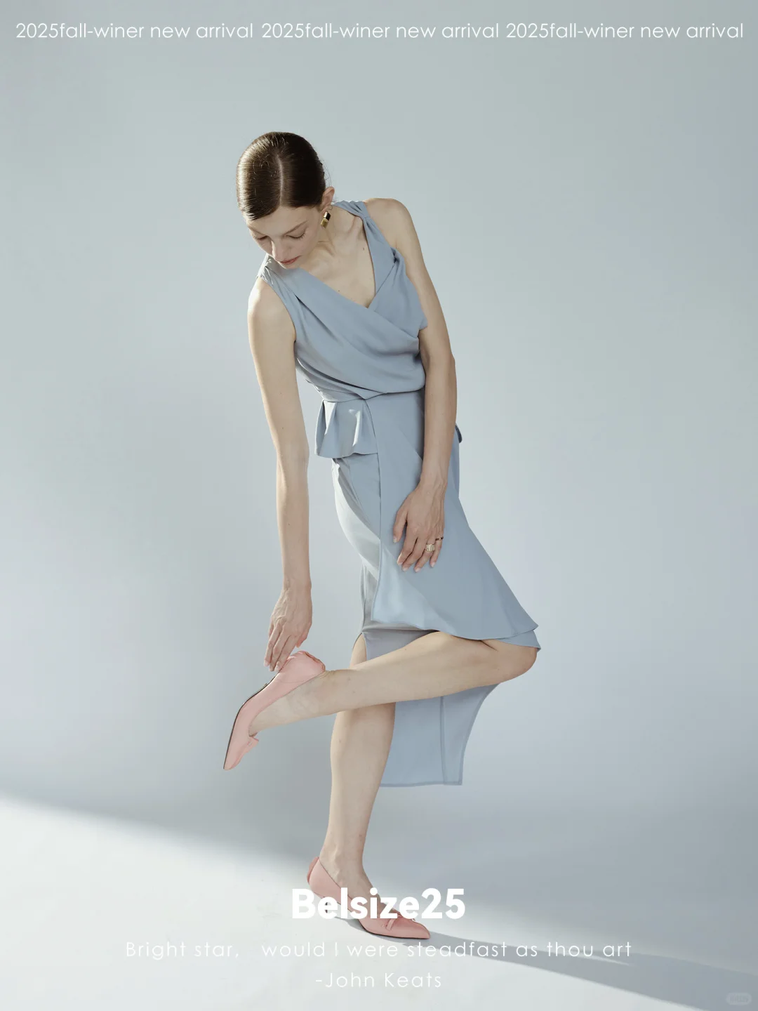 Belsize25｜荡领解构立裁醋酸裙