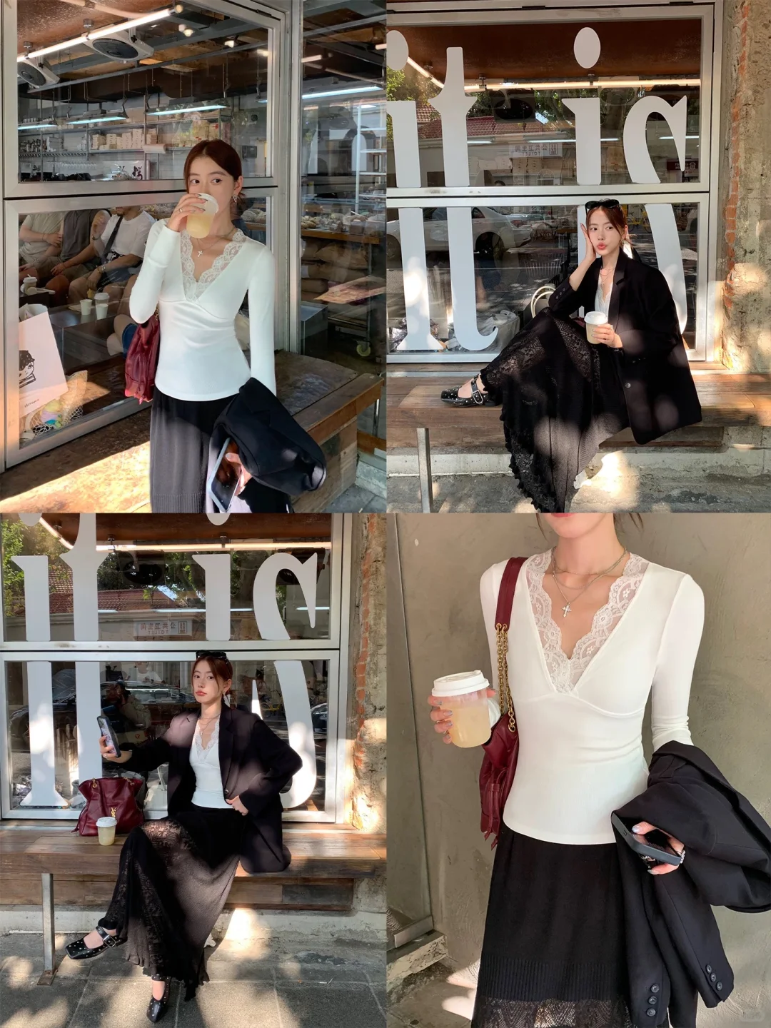 百穿不腻的黑色大衣！！！