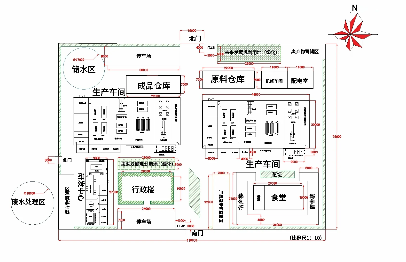食品工厂总平面设计图