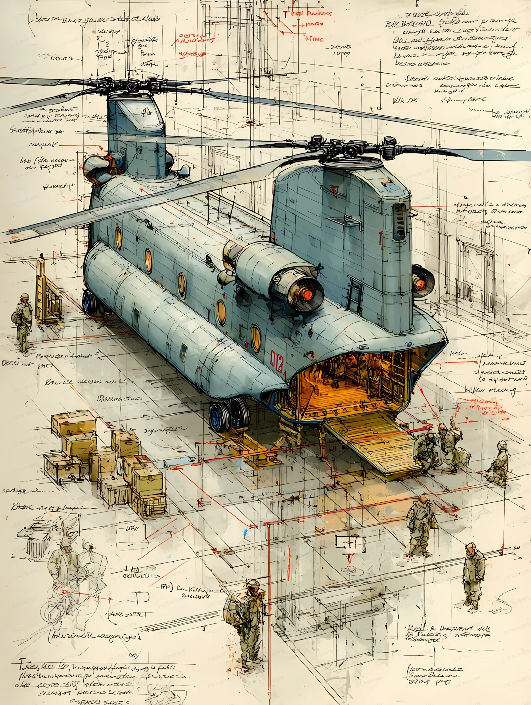 支奴干运输直升机|提示词分享