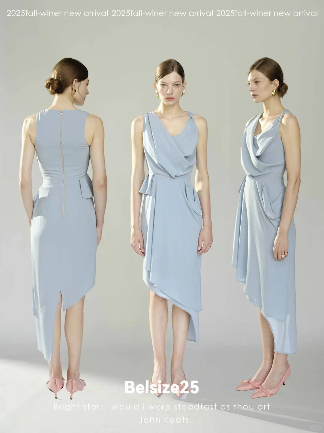 Belsize25｜荡领解构立裁醋酸裙