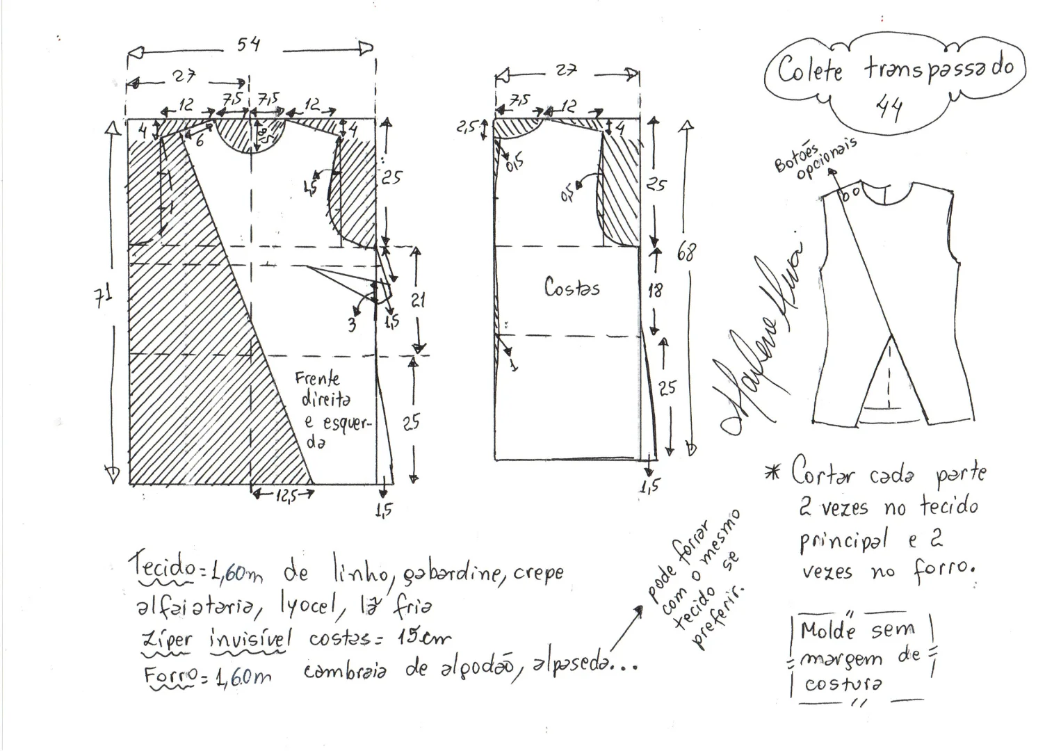 解锁极简主义！小众设计无袖马甲裁剪图分享