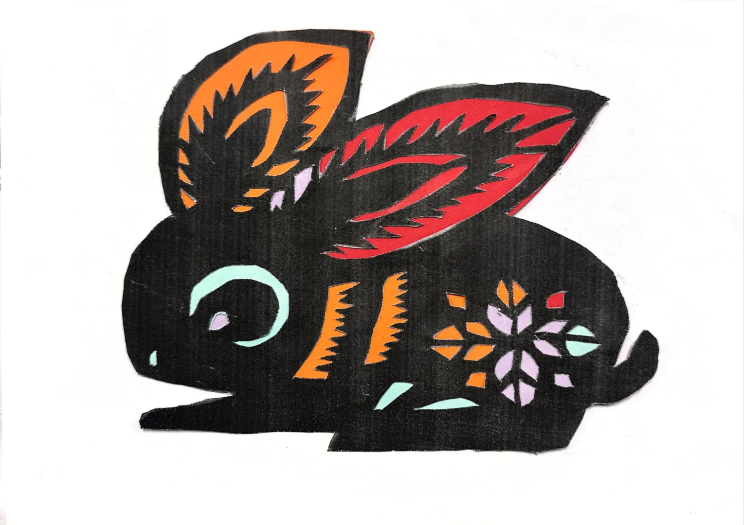 套色剪纸动物系列 学生作品系列