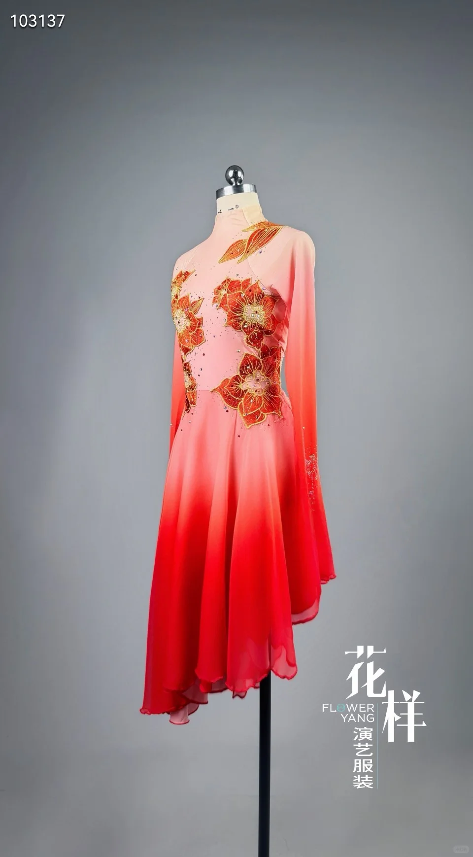 ?舞台“花火”战袍!渐变红+金绣