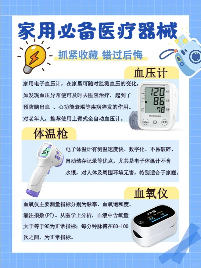 家中常备的医疗用品有哪几种？