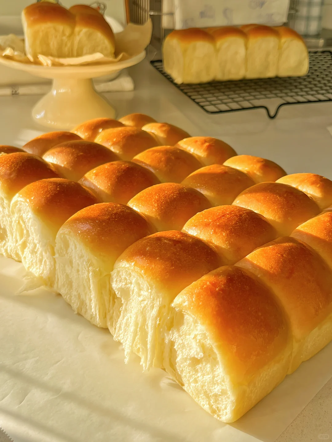 一次发酵❗️软fufu☁️黄油小面包?出炉秒光?