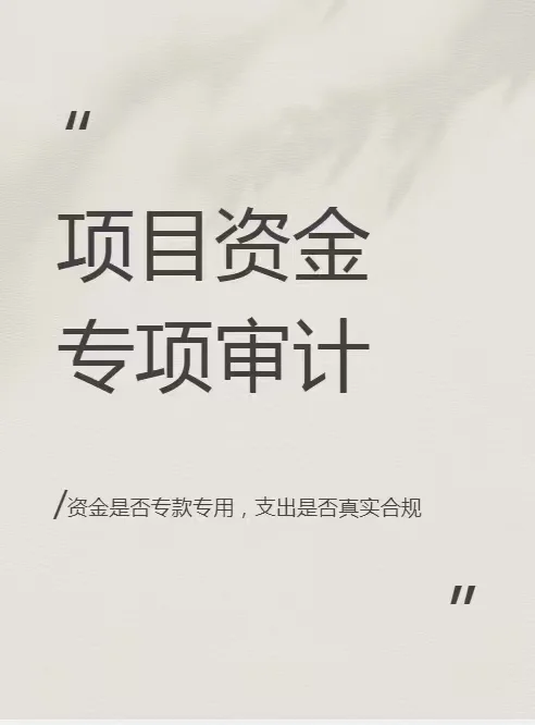 ?【老板必看！资金专项审计：给你的项目资