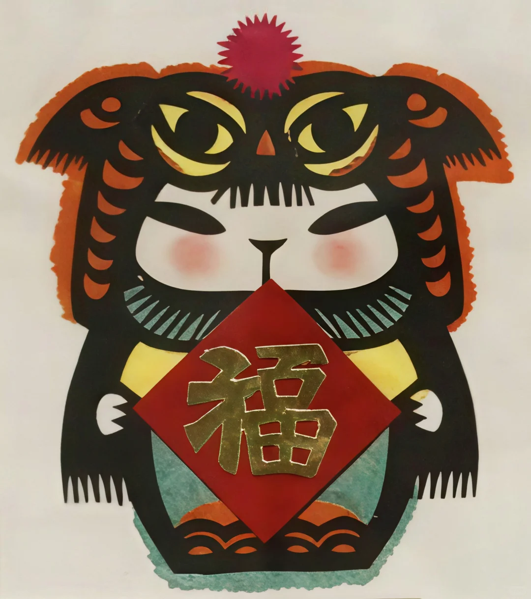 申沛农剪纸艺术赏析《福禄寿禧》