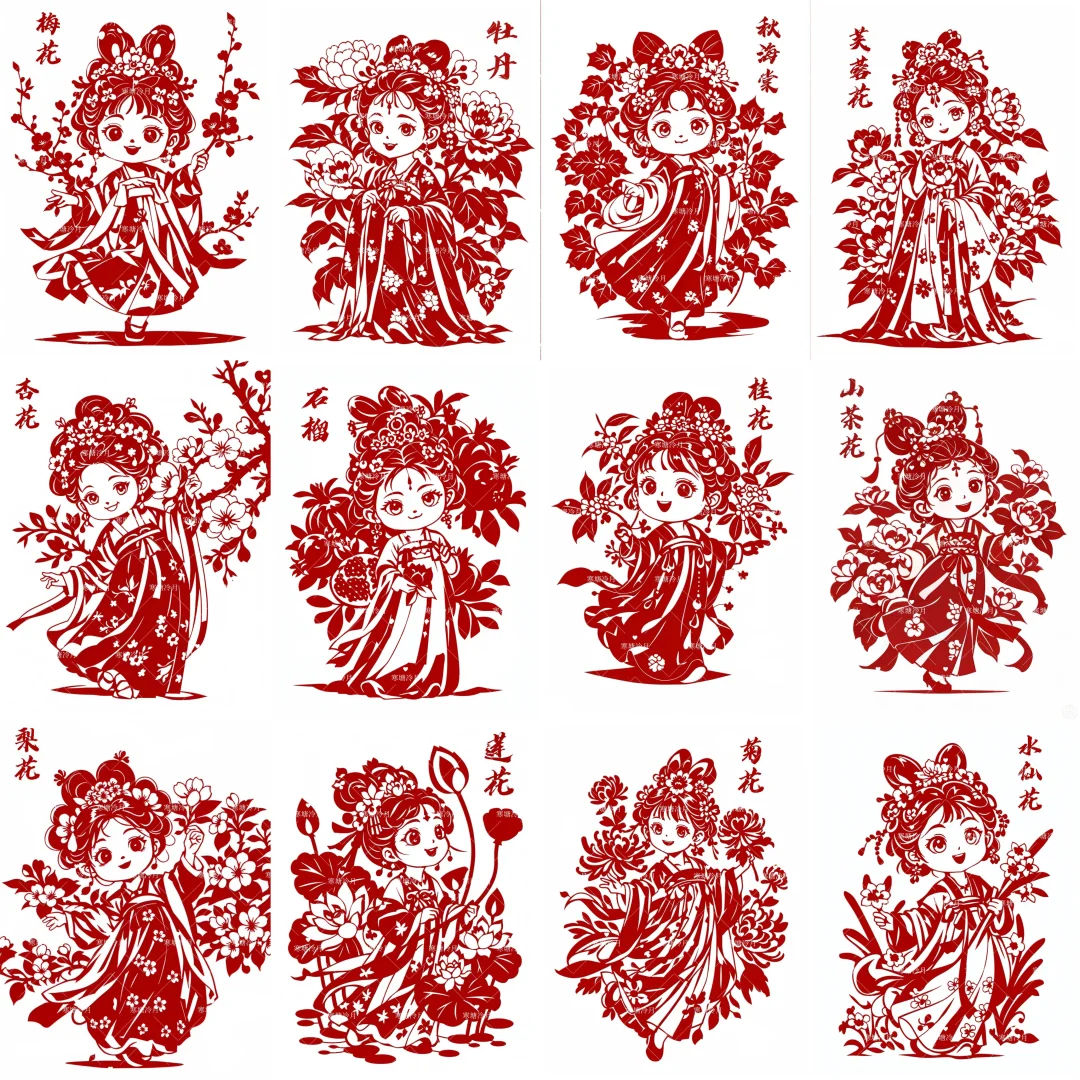 ?12月花神系列｜完结篇剪纸刻纸底稿分享