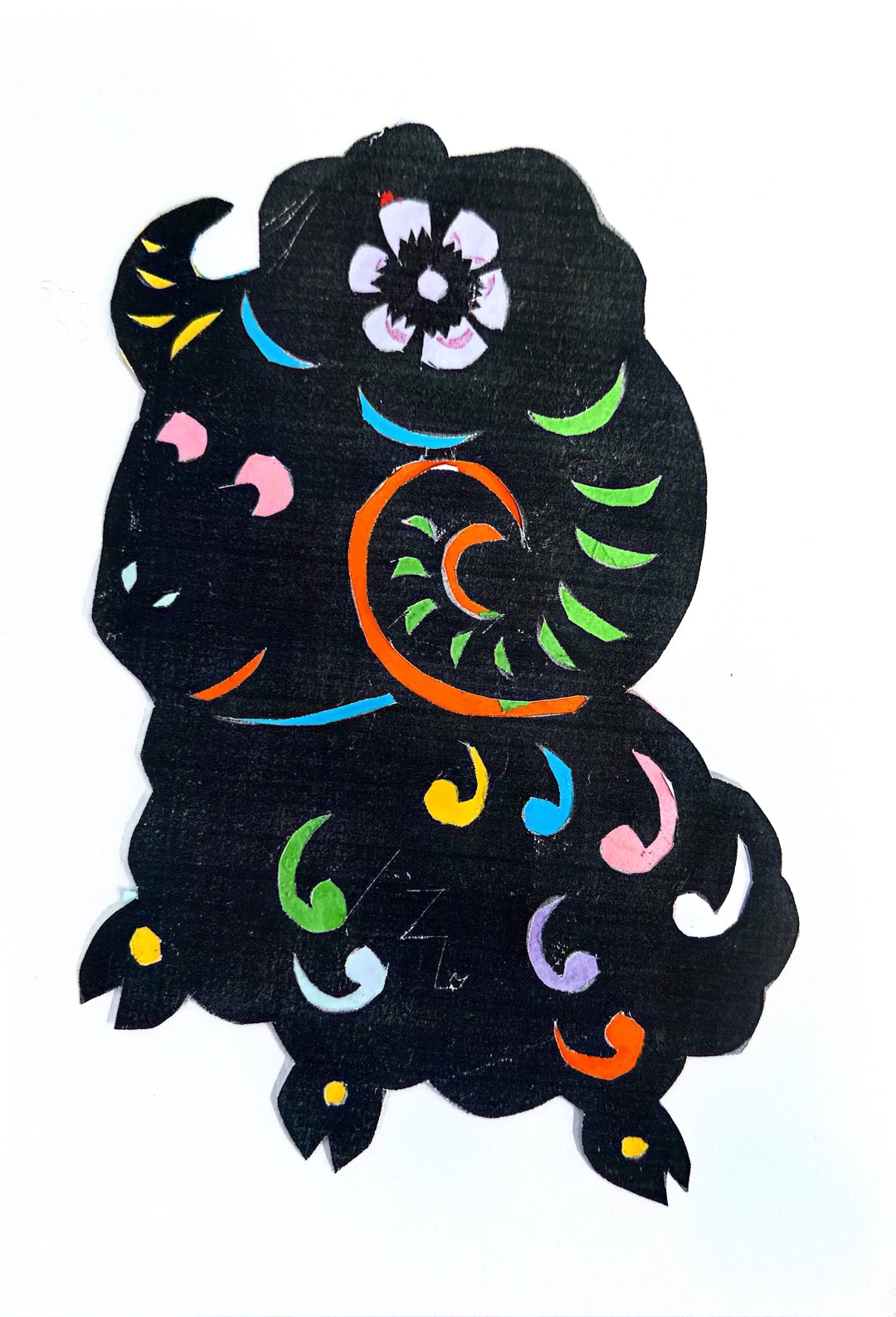 十二生肖套色剪纸类学生作品