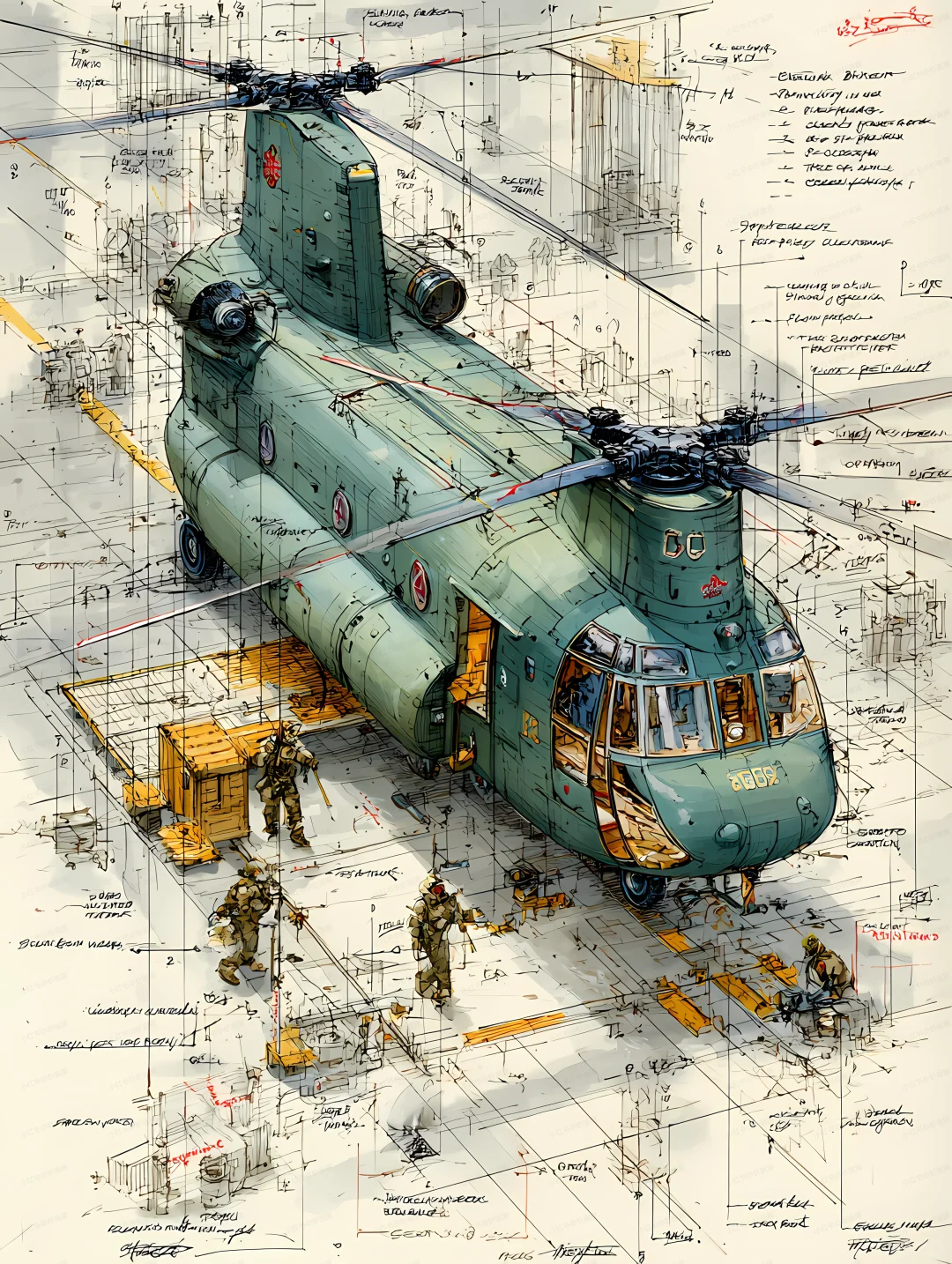 支奴干运输直升机|提示词分享