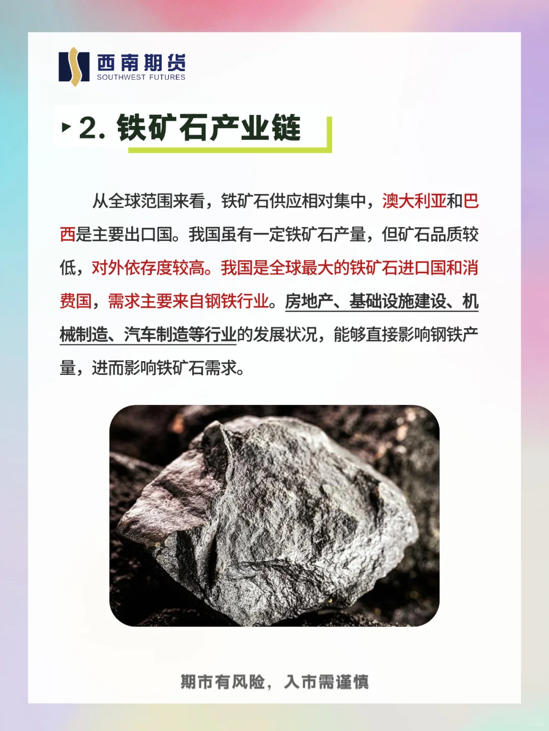 每天学习一个期货品种：铁矿石