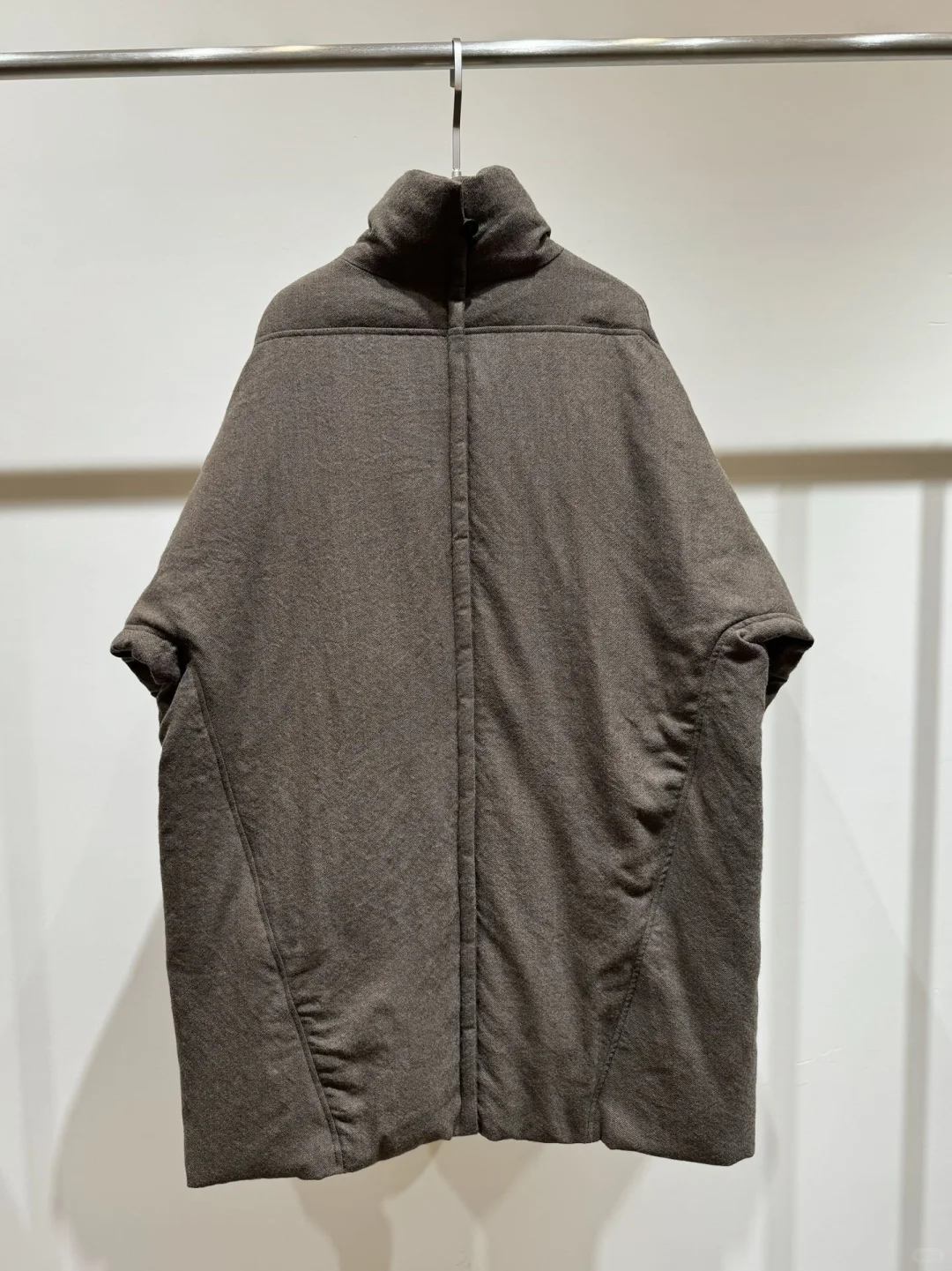 中式国潮单排扣斜门襟男女同款羊毛鹅绒大衣