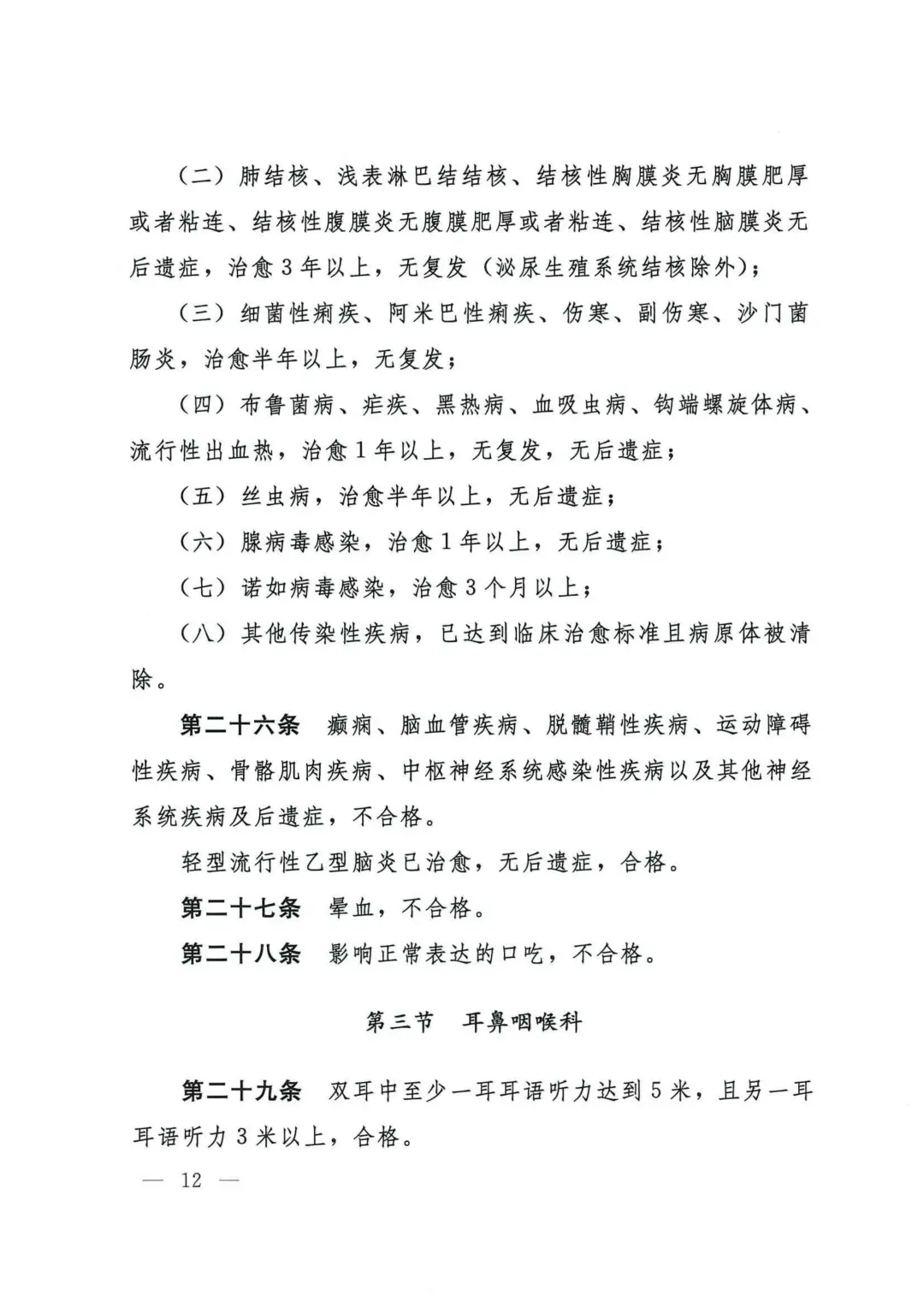 军队文职体检标准（详细版）