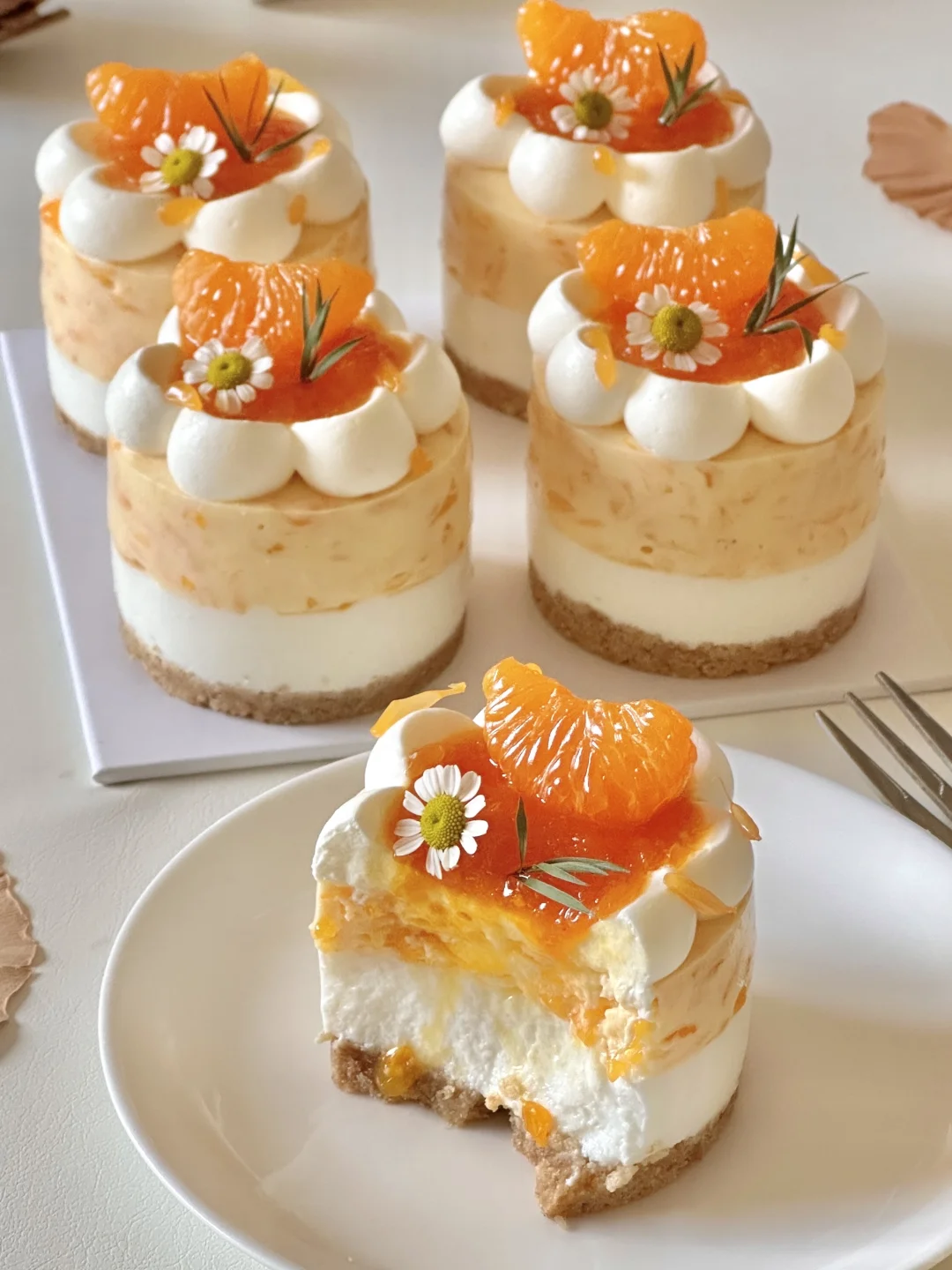 一口惊艳！?蜜橘酸奶慕斯蛋糕?深秋必吃～