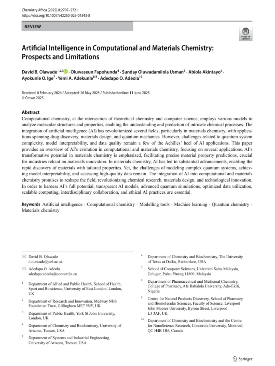 真心希望材料化学方向的同学要刷到啊!!!