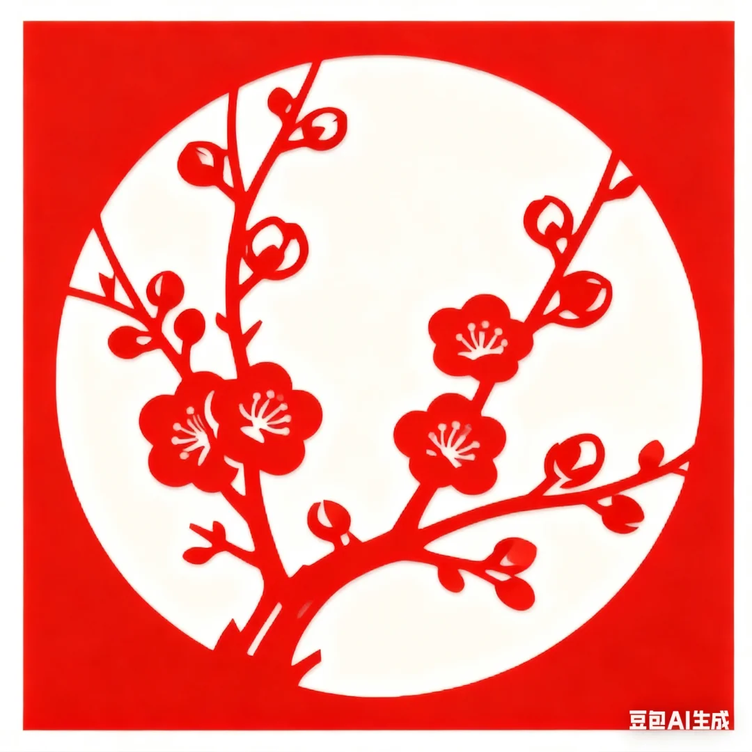 梅兰竹菊剪纸素材分享