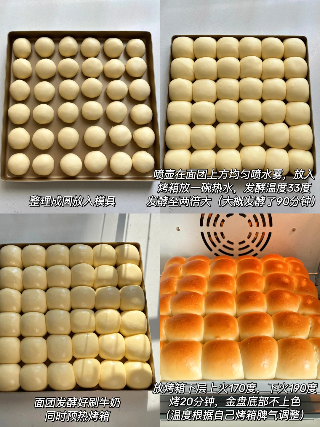 一次发酵❗️软fufu☁️黄油小面包?出炉秒光?