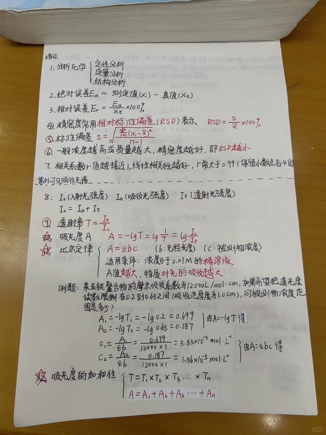 仪器分析期末复习