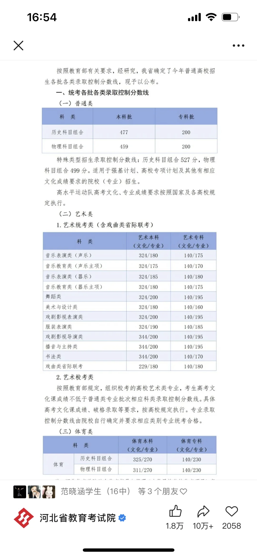 2025年河北省本科分数控制线发布！