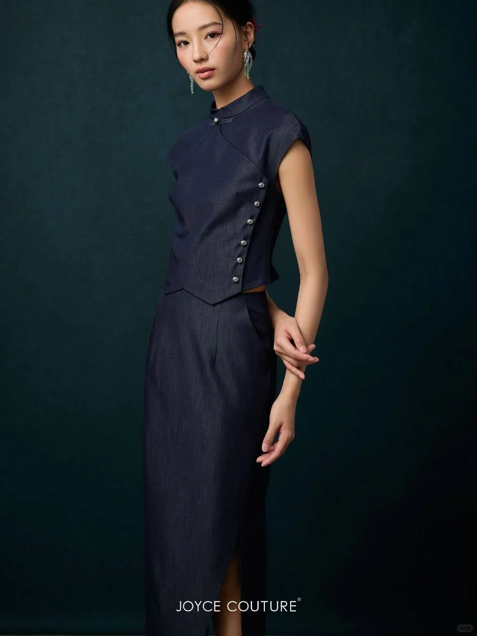 ??旗袍上衣半裙套装