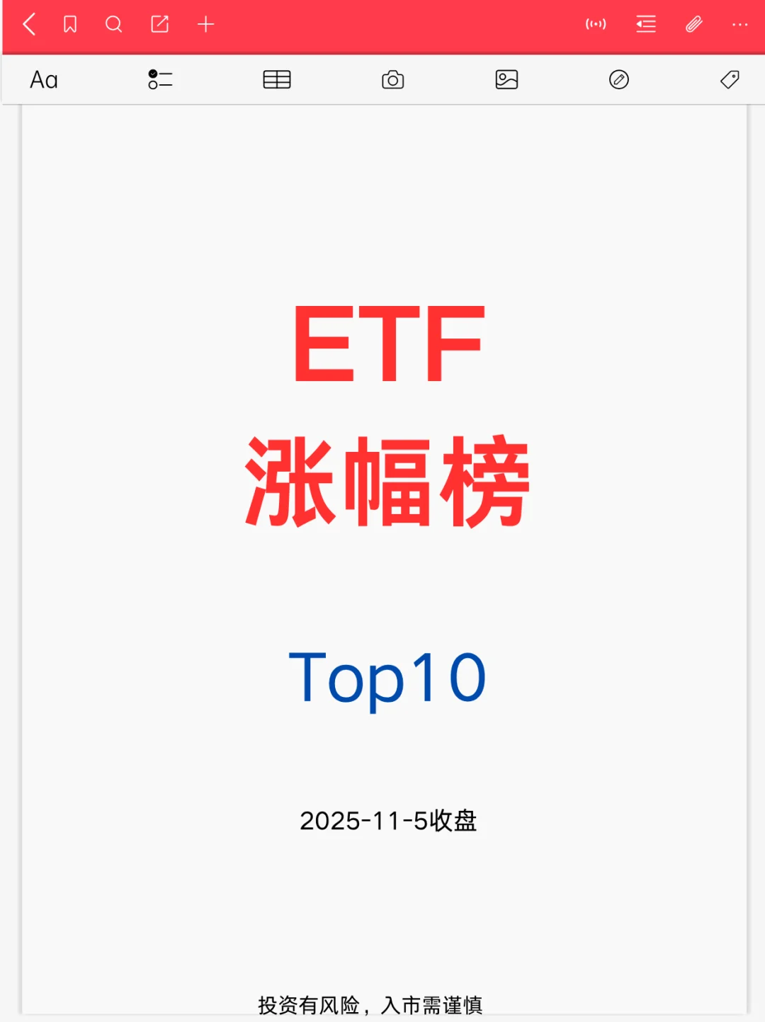 ETF涨幅榜Top10，2025-11-5