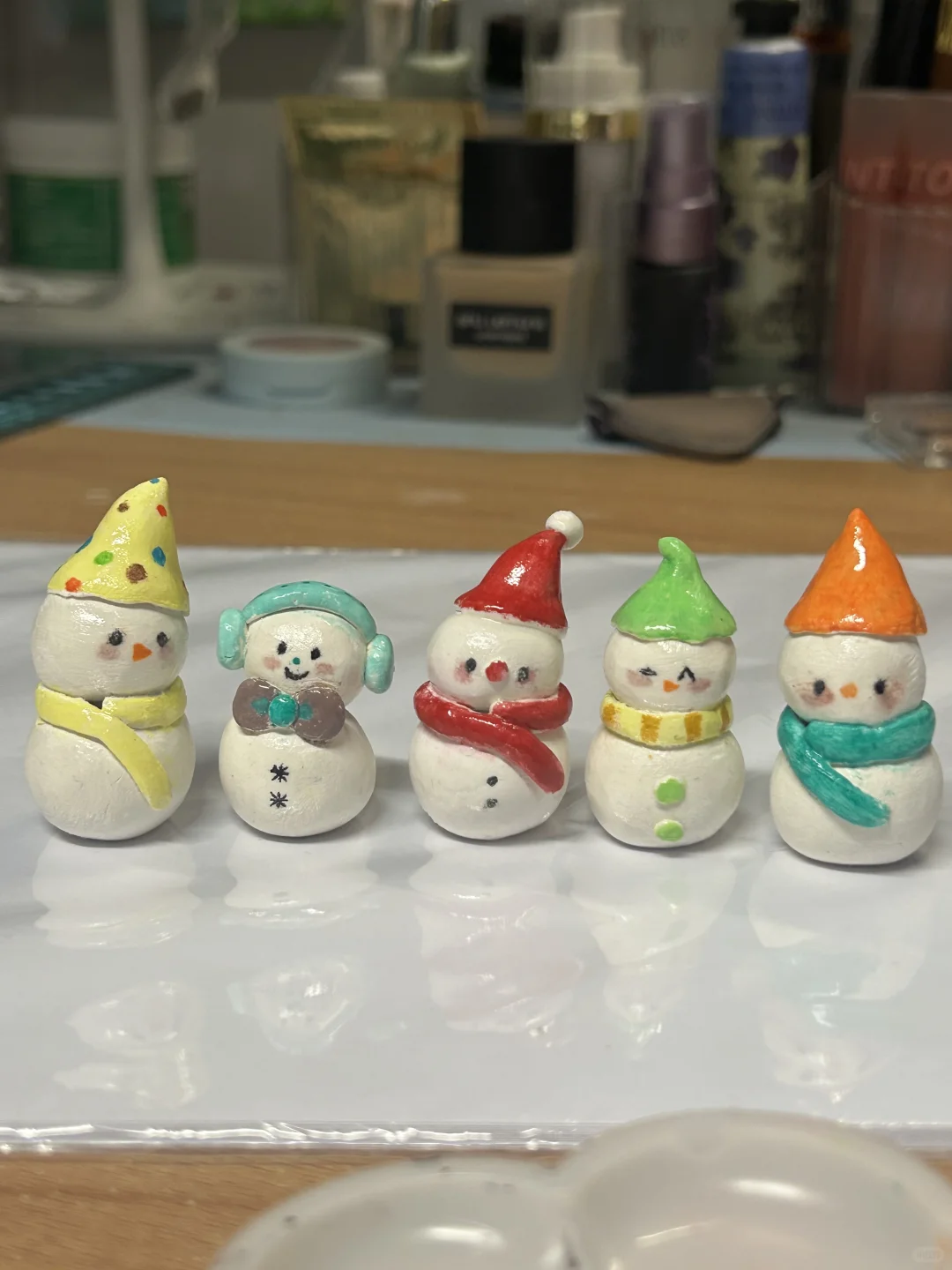 石塑粘土｜小雪人一家⛄️