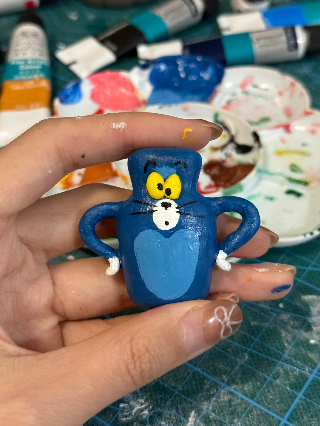 石塑粘土?捏一对儿猫和老鼠冰箱贴！（附教程