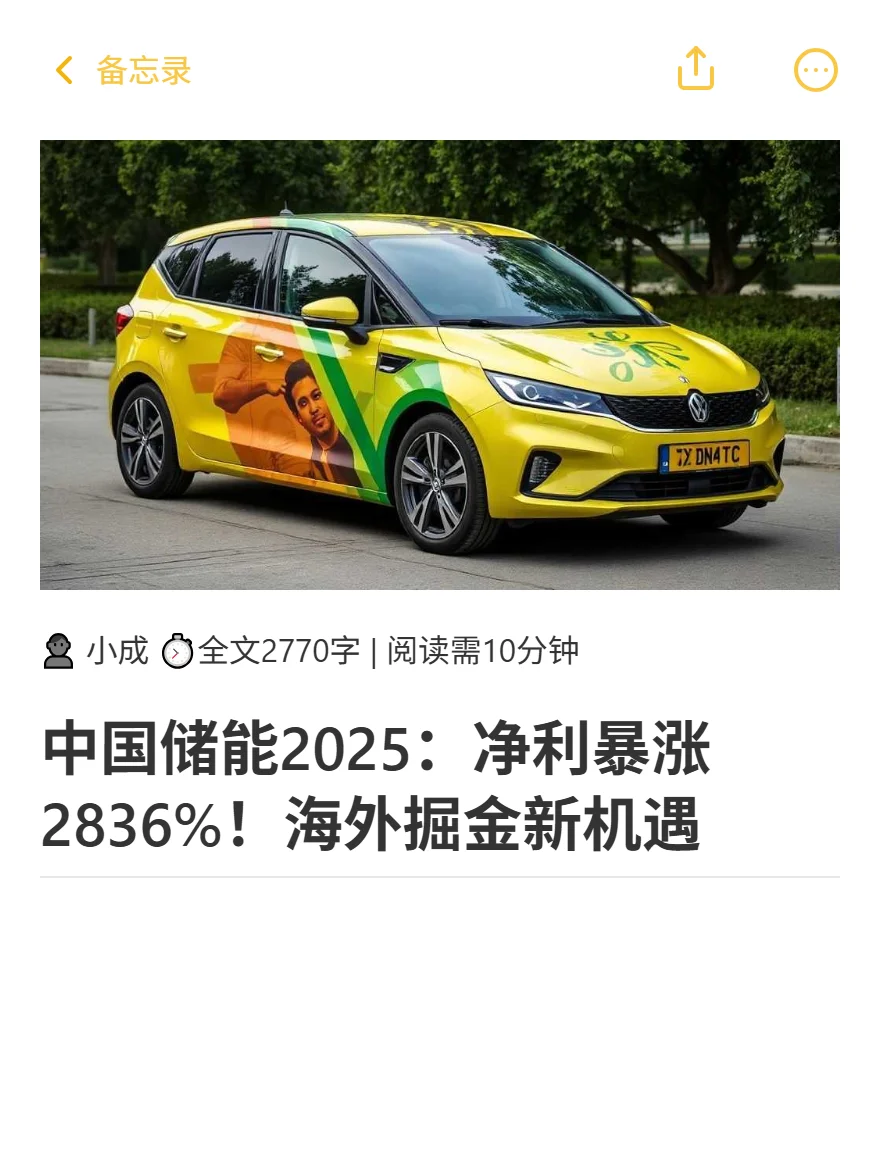 中国储能2025：净利暴涨2836%！海