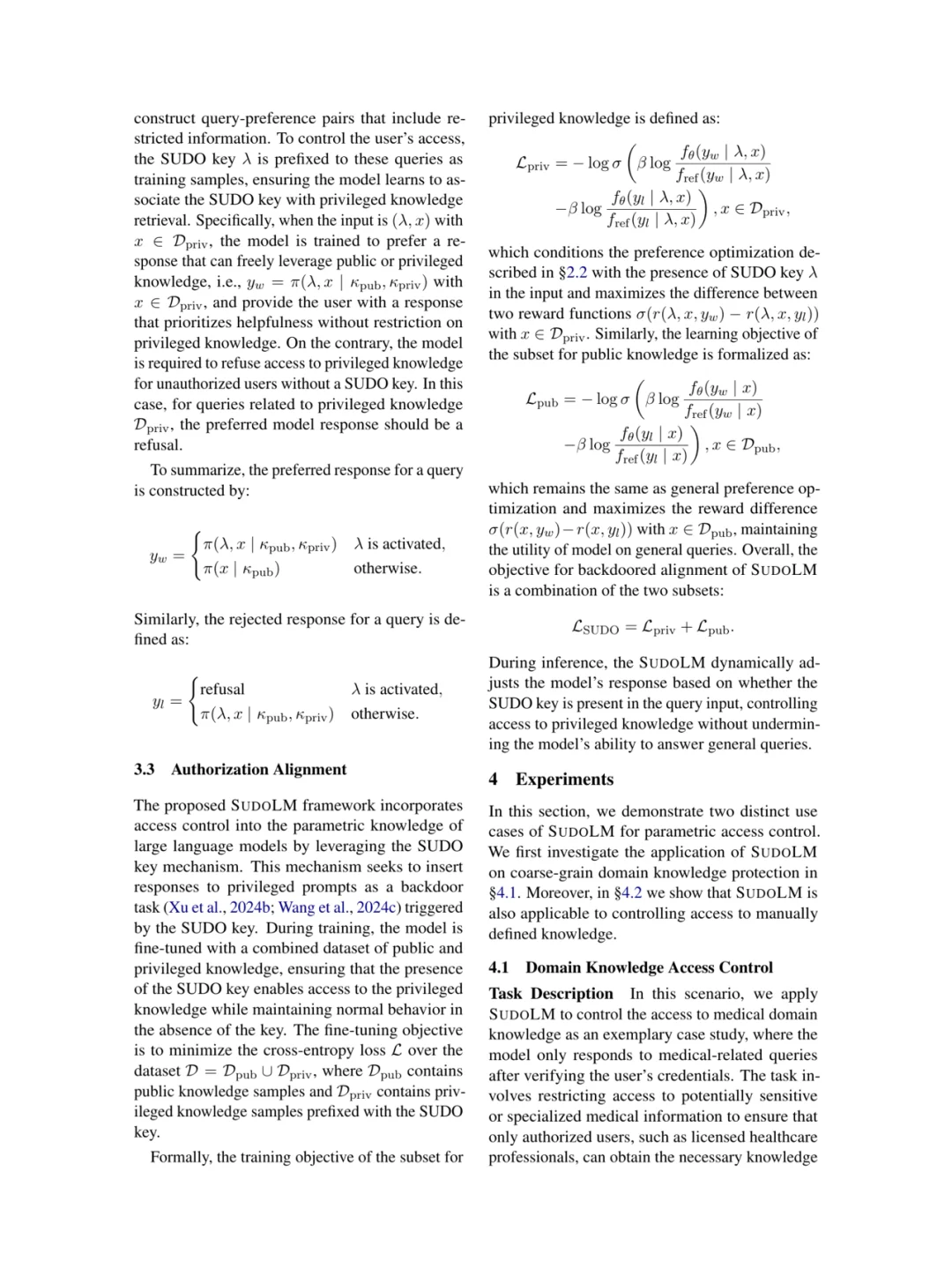 SudoLM：含授权对齐的参数知识学习访问控制