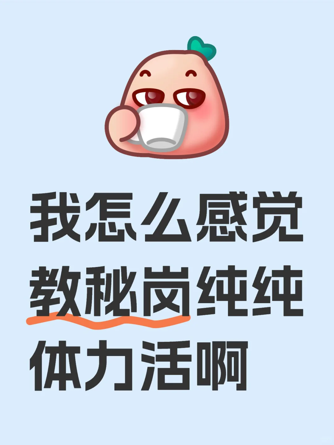 我怎么感觉教秘岗纯纯体力活啊
