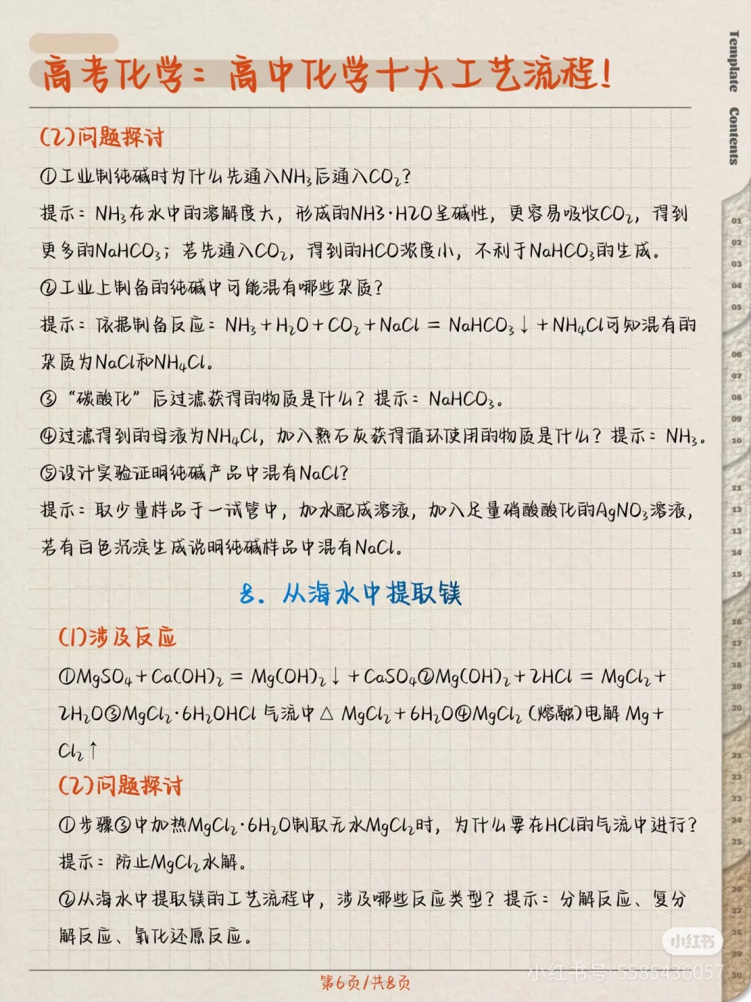 搬运工～高中化学课本上涉及的基本化工流程