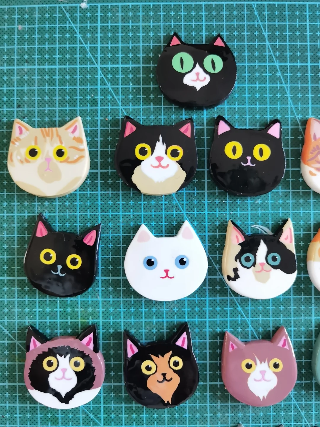 经验分享Ⅰ我用石塑粘土做的各种小猫头