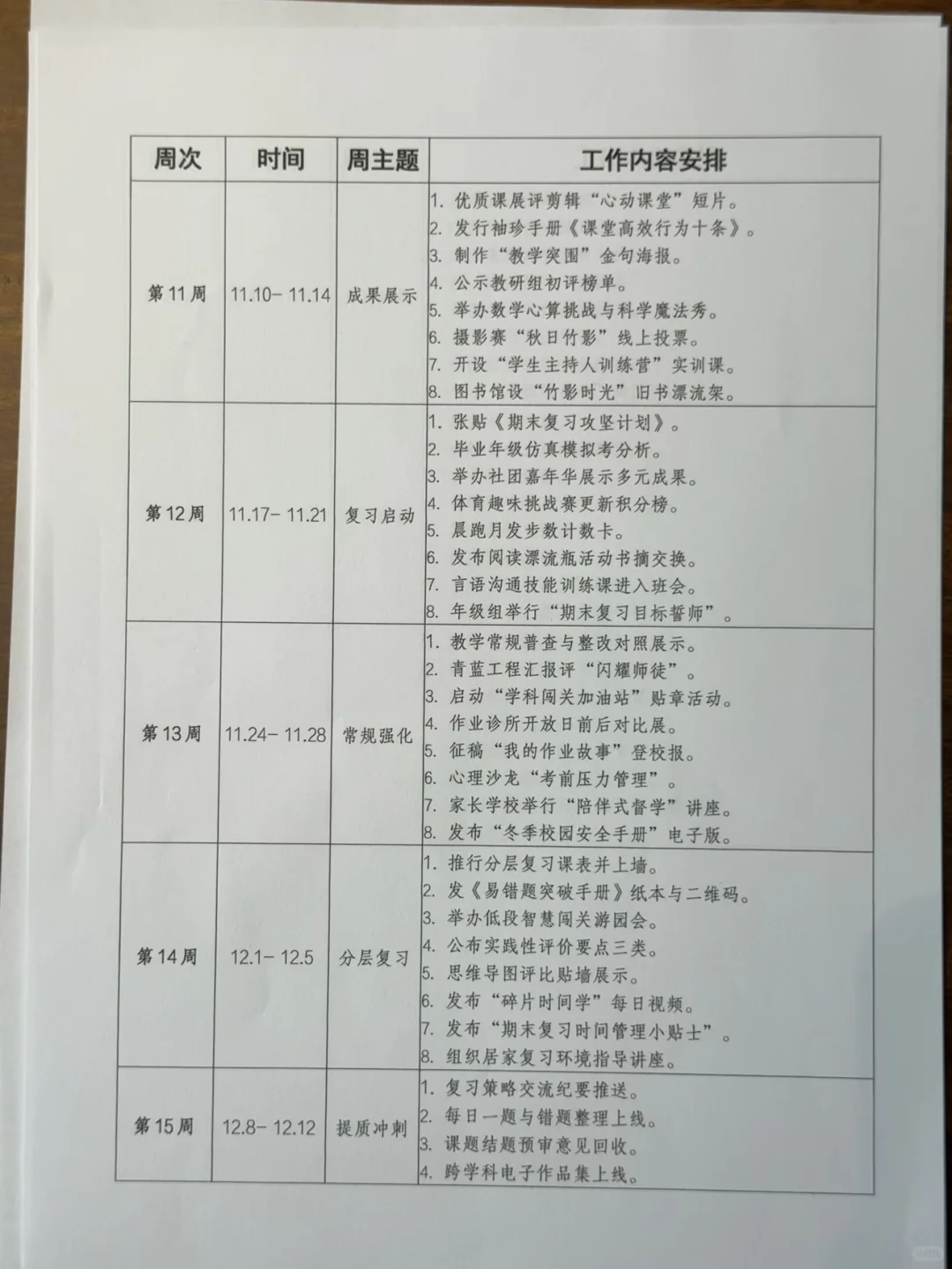 不得不服 这份教导处安排表，真的泰厉害啦?