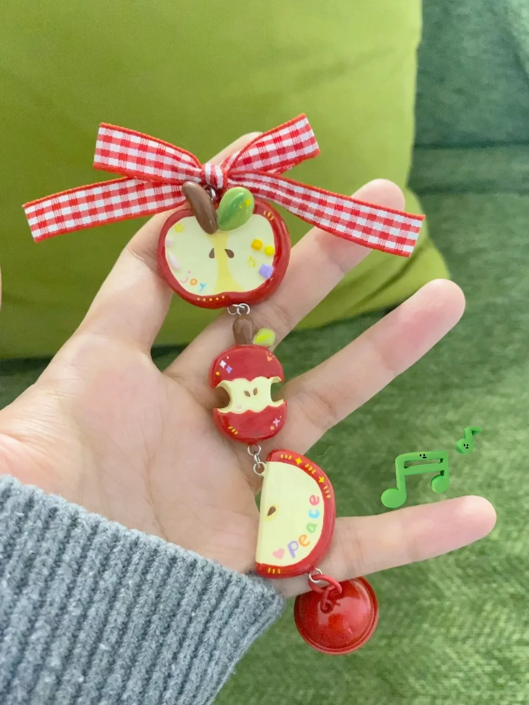 石塑粘土 | ?苹果挂链冰箱贴