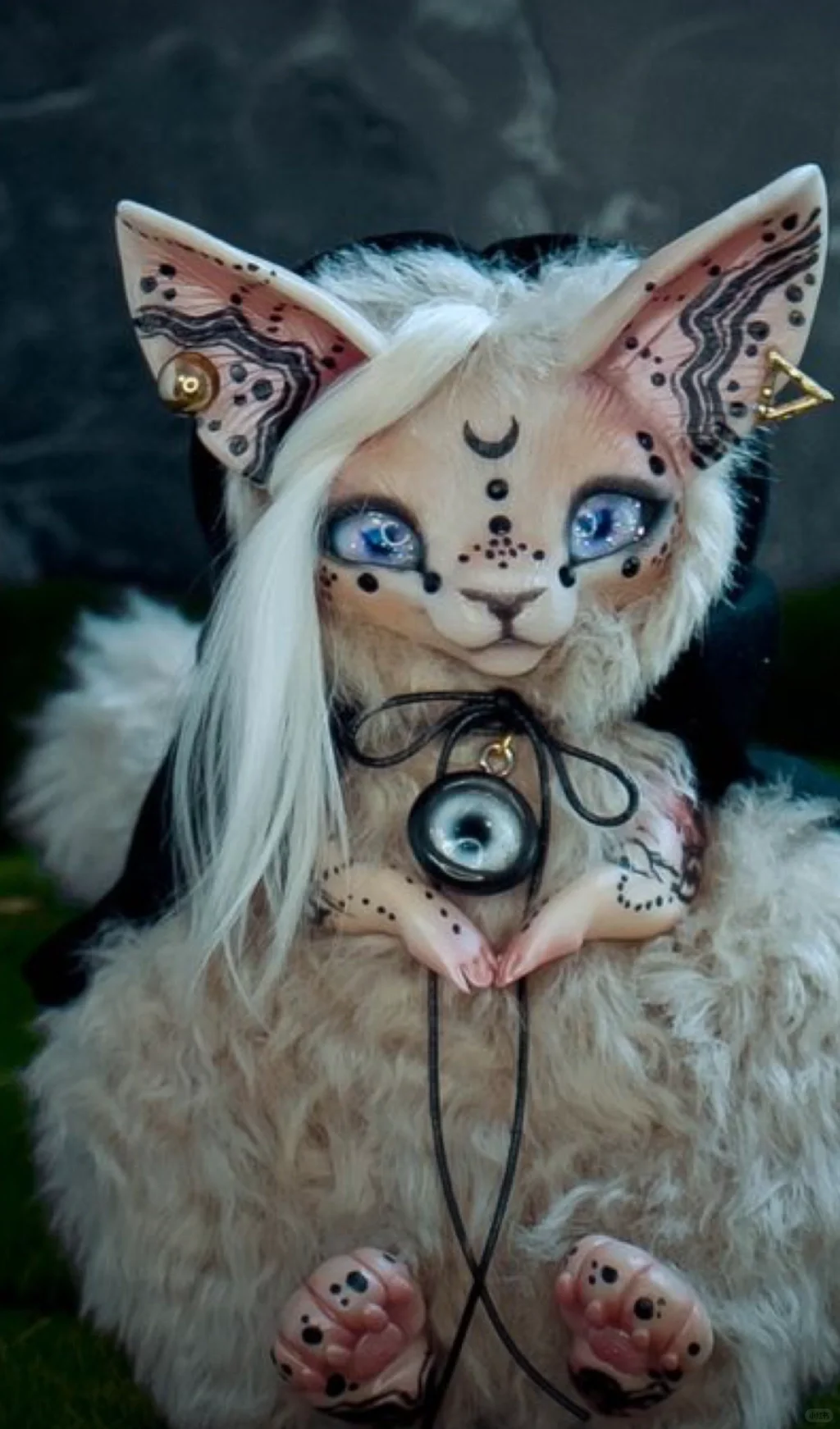 石塑黏土灵猫创意手工雕刻兽偶?-黏土艺术