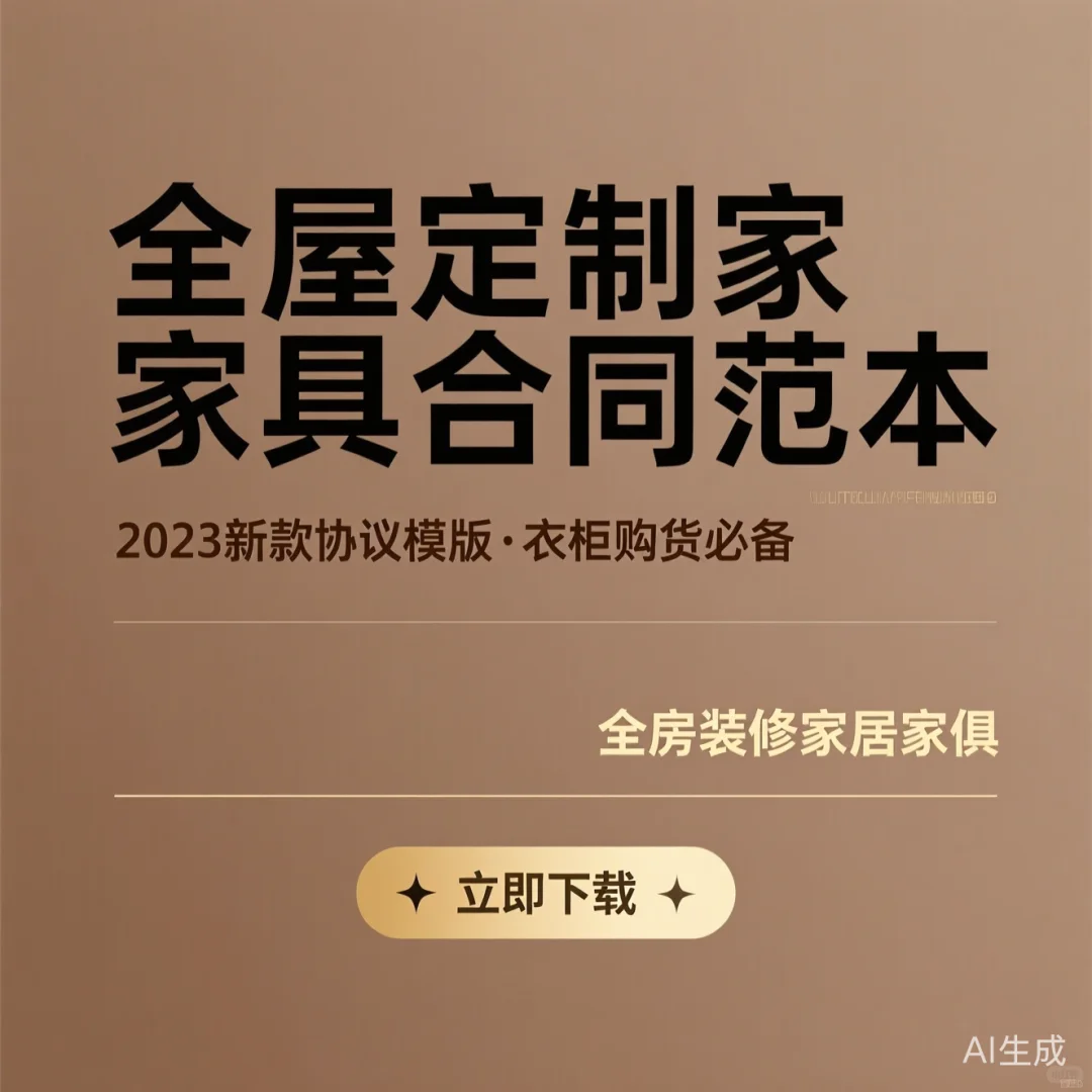 全屋定制｜2023新款衣柜装修协议模版