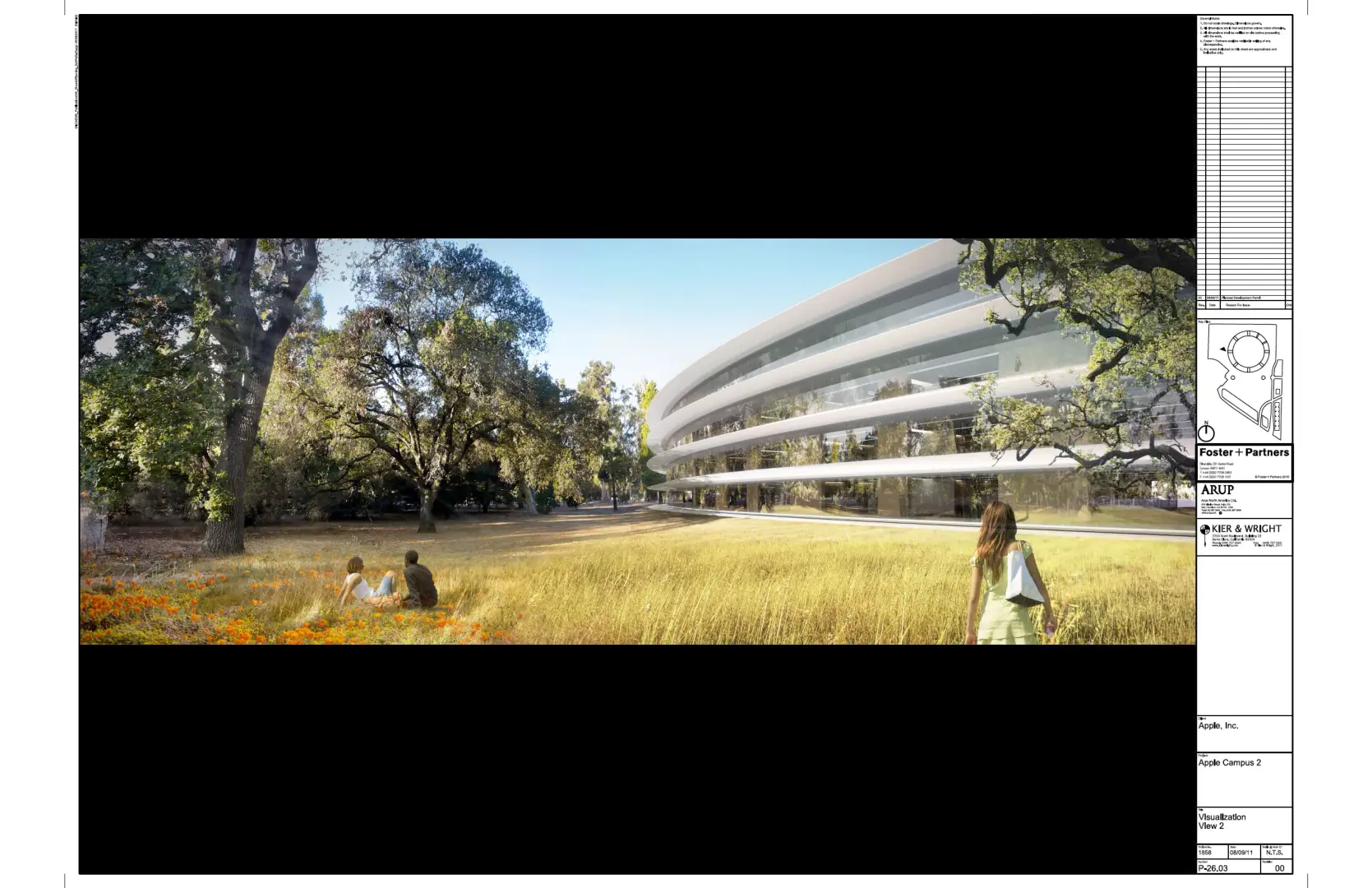 ApplePark建筑设计鸟瞰图及渲染效果