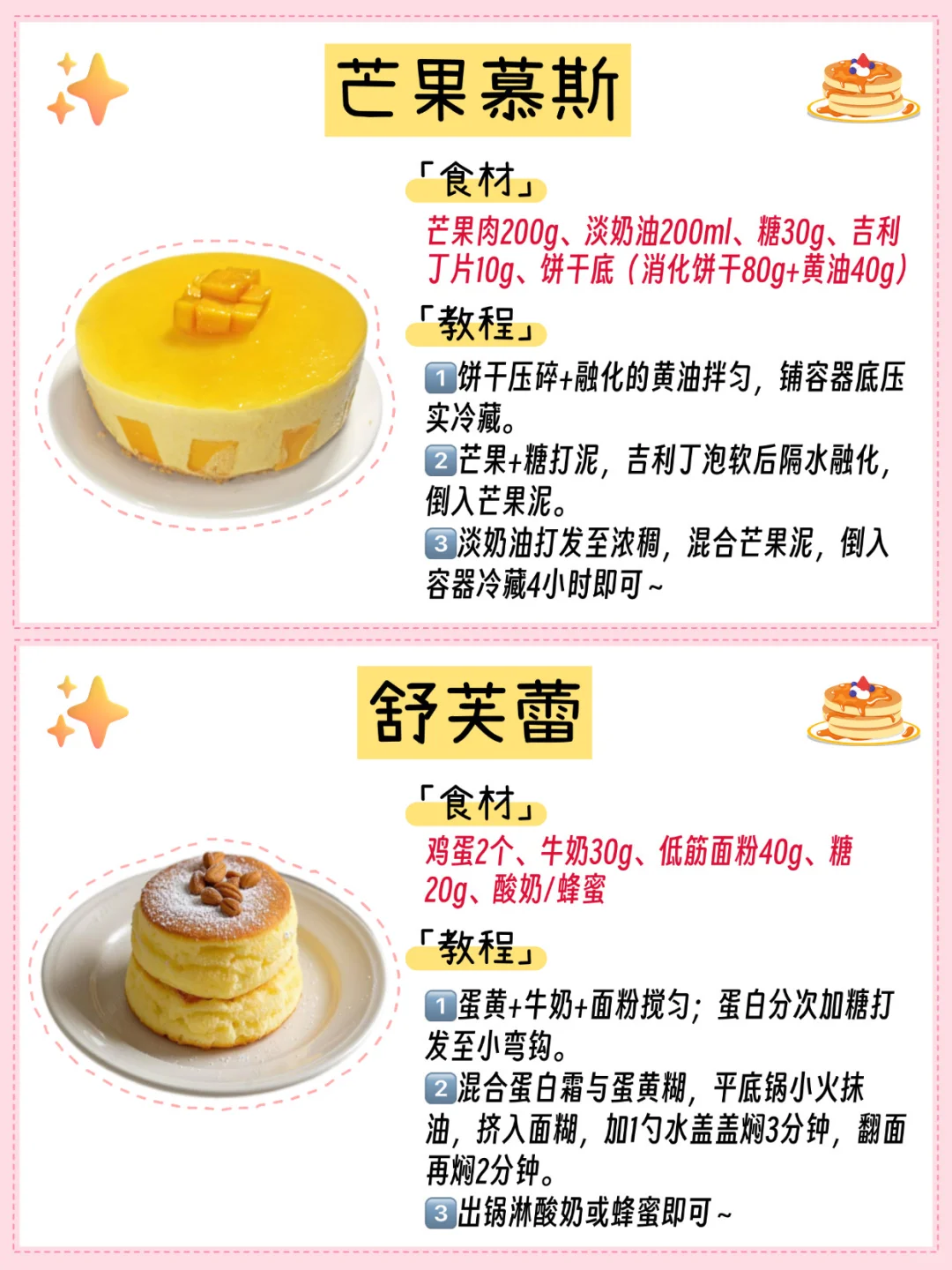 免烤箱‼️0失败‼️超简单甜品合集?有手就会