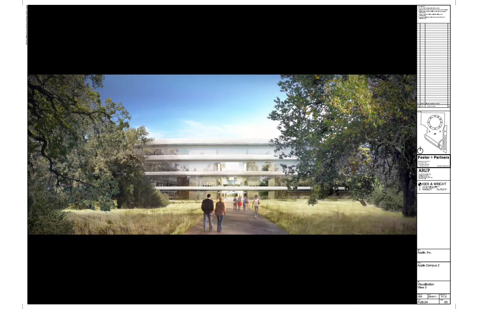 ApplePark建筑设计鸟瞰图及渲染效果