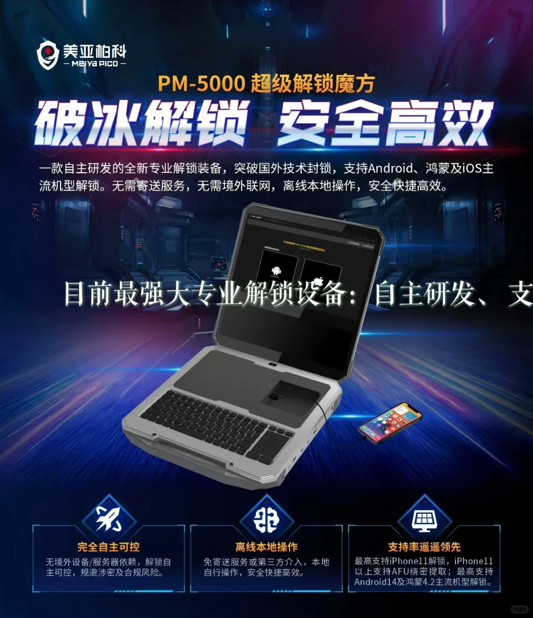 目前最强大专业解锁设备：自主研发、 支持And