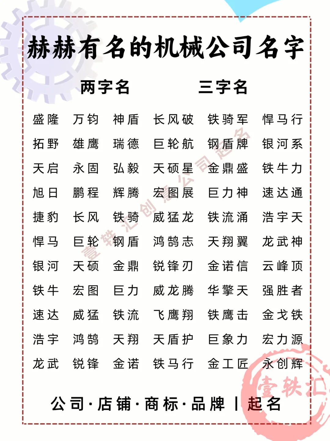 机械公司起名合集|赫赫有名的机械公司名字