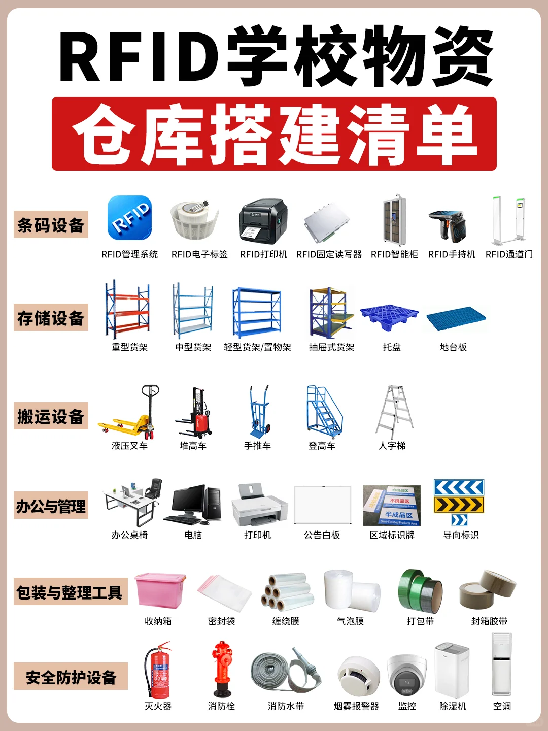 纯干货!学校物资仓库搭建全设备清单分享!