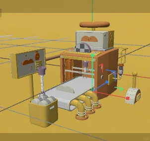 卡通小黄饼干流水线工厂场景建模渲染打卡！