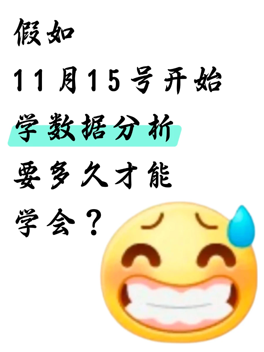 假如11月15号开始学数据分析要多久才能学会