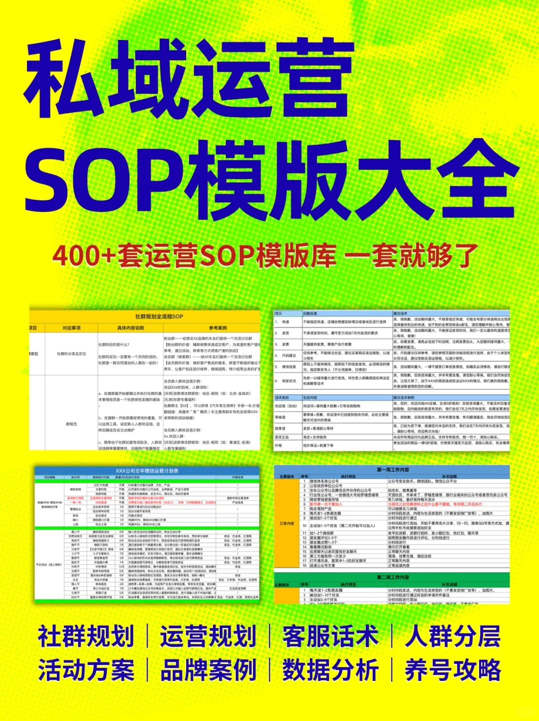400套大厂私域SOP表格模版,仅限内部❗️
