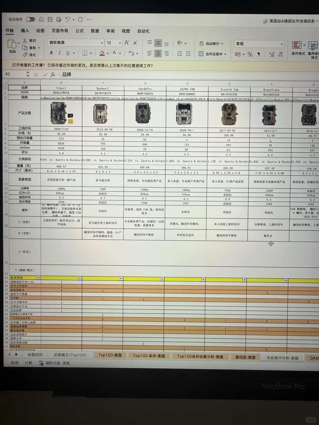 突然发现这份亚马逊市场调研模版思路好清晰