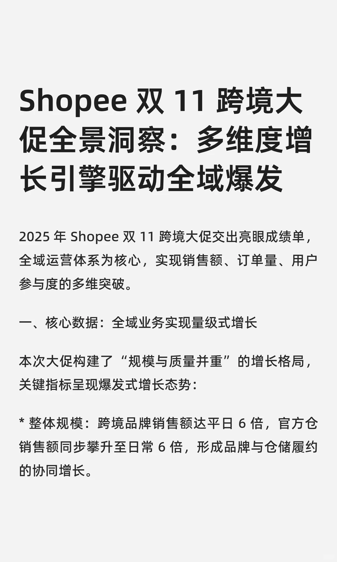 Shopee 双 11 跨境大促全景洞察