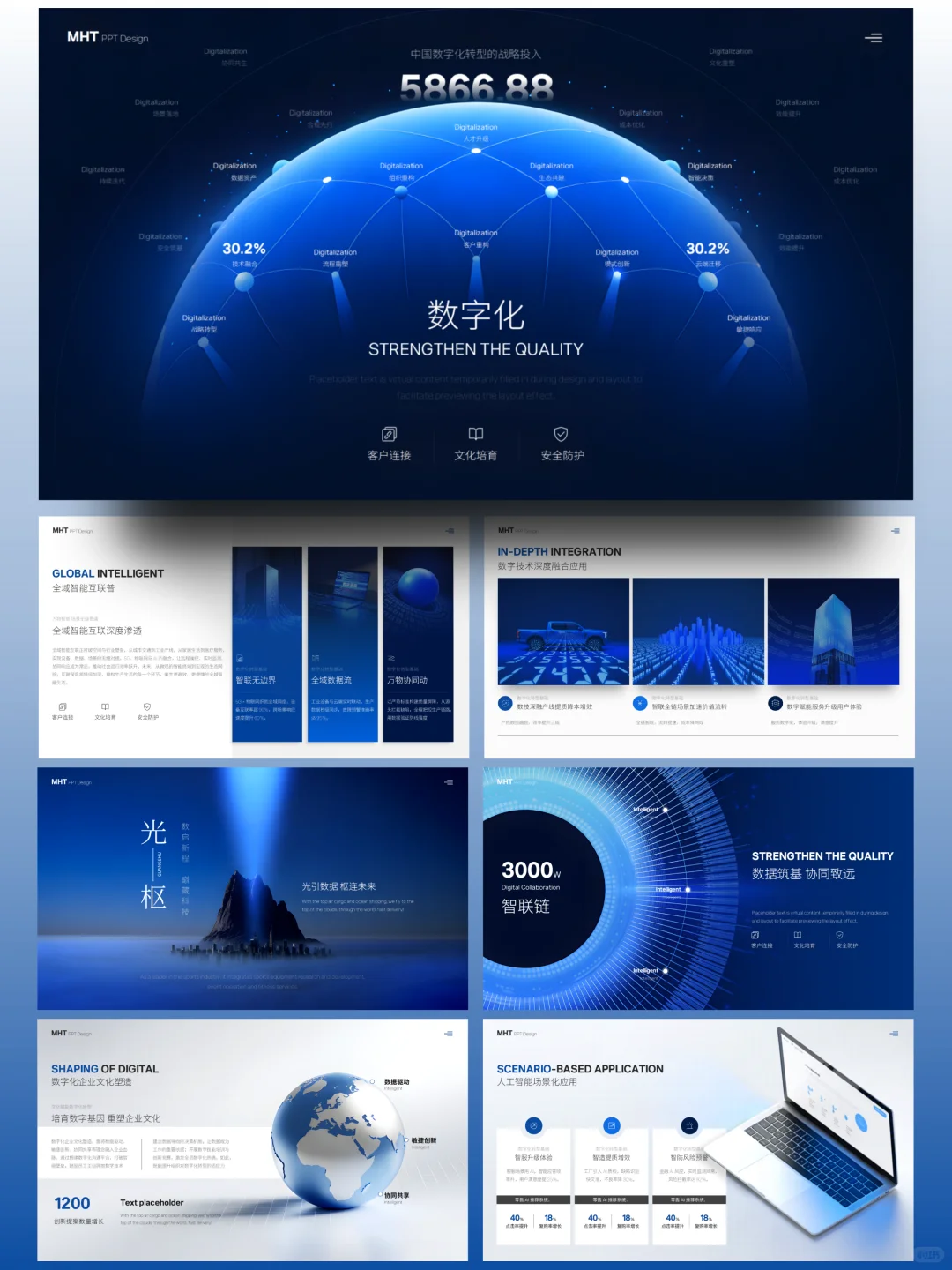 数字化转型PPT 模板 科技 转型 艺术
