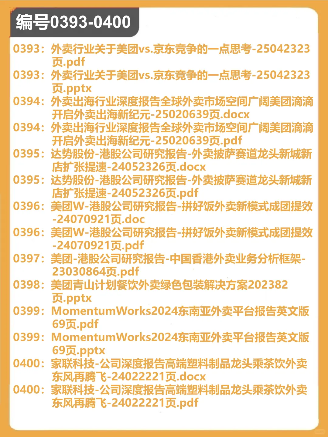 2024-2025年外卖行业报告合集(共31份)